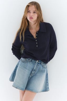 H&M - Women Blue Fla Denim Mini Skirt