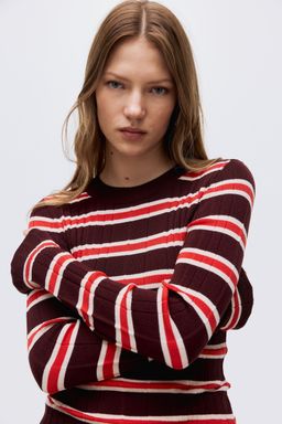 H&M - Women Red Rib-Knit Top