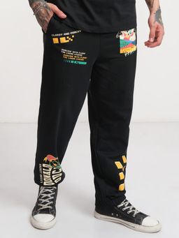 HIGHLANDER - Men Black Graphic Trouser