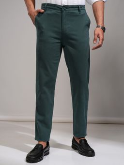 HIGHLANDER - Men Teal Solid Formal Trouser