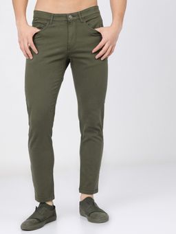 HIGHLANDER - Men Olive Solid Trouser