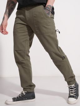 HIGHLANDER - Men Olive Solid Trouser