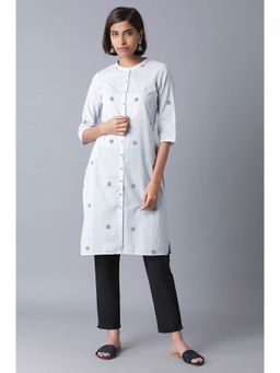 W - Blue Printed Kurta