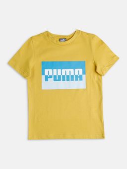 Puma - Graphic Box Logo Boys Yellow T-shirt