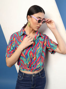 RIGO - Women Multi-Color Abstract Print Shirt