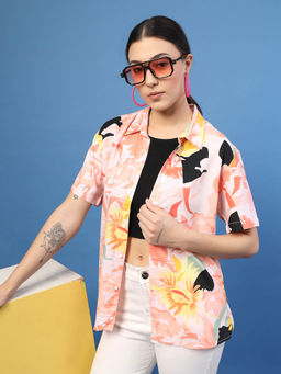 RIGO - Women Pink Floral Print Shirt