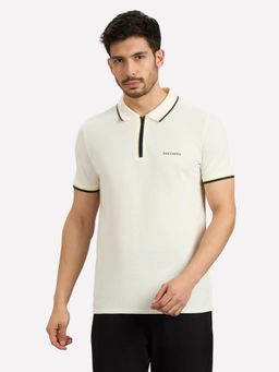 SKECHERS - Cream Tone Tipping White Polo T-shirt