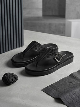 REGAL - Black Men Stylish Leather Sandals