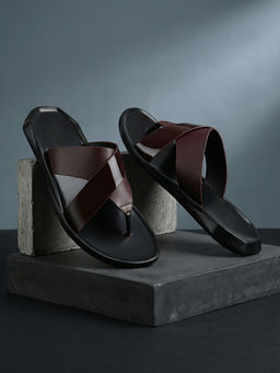 REGAL - Maroon Men Stylish Leather Sandals