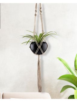 Homesake - Macrame Plant Hanger Cotton Beige Pot