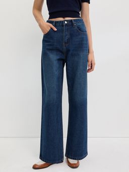 Pomelo - High Rise Wide Leg Jeans - Blue