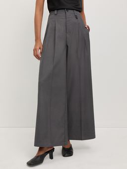 Pomelo - Wide Leg Trousers - Mid Grey