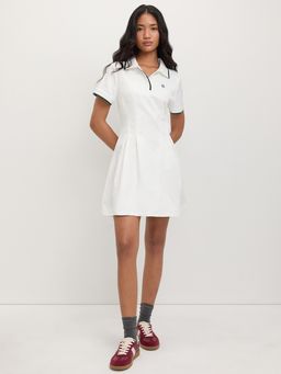 Pomelo - Contrats Trim Polo Dress - White