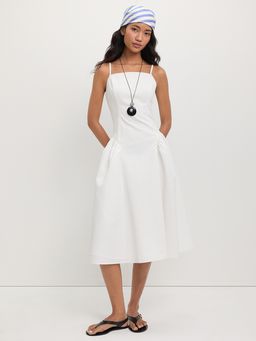 Pomelo - Flared Camisole Midi Dress - White