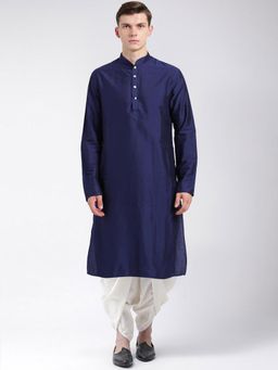 KISAH - Men Navy Blue Kurta (Set of 2)