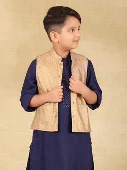 Fabindia - Beige Viscose Silk Hand Block Printed Jacket