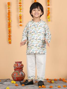 Polka Tots - Kids Kurta with Payjama - Multicolor (Set of 2)