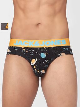 Jack & Jones - Grey & Black Graphic Print Briefs