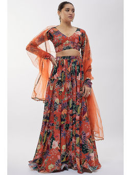Vana Ethnics - Multi-Color Georgette Digital Printed Lehenga Choli with Dupatta