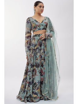 Vana Ethnics - Multi-Color Georgette Digital Printed Lehenga Choli with Dupatta