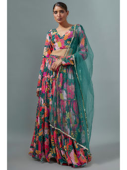 Vana Ethnics - Multi-Color Georgette Digital Printed Lehenga Choli with Dupatta