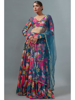 Vana Ethnics - Multi-Color Georgette Digital Printed Lehenga Choli with Dupatta