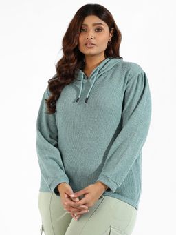Instafab Plus - Women Solid Stylish Hooded Sweatshirts