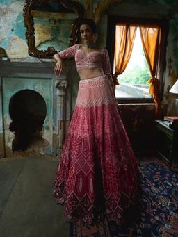 Odette - Multi-Color Georgette Embellished Semi Stitched Lehenga and Choli with Dupatta