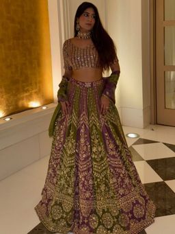 Odette - Multi-Color Georgette Embellished Semi Stitched Lehenga and Choli with Dupatta