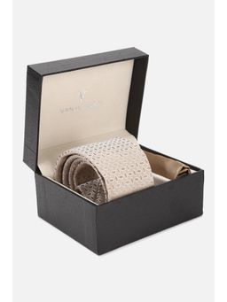 Van Heusen - Mens Beige Tie and Pocket Square