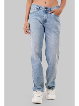 UNDERRATED CLUB - Light Blue Mid Rise Straight Women Jeans