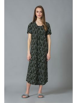 Van Heusen Woman Lingerie and Athleisure - Van Heusen Women Round Neck & Relaxed Fit Lounge Night Gown - Grey