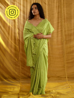 Gulaal - Padmini Tissue Chanderi Sequin Saree Without Blouse