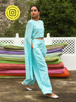 Gulaal - Jayvee Blue Co-ord (Set of 2)