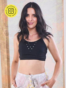Gulaal - Black Embroidered Bralette