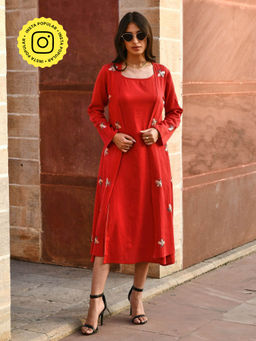 Gulaal - Reva Bug Red Embroidered Jacket