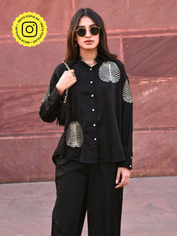 Gulaal - Diyu Sequin Embroidered Black Shirt