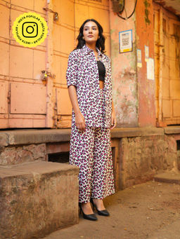 Gulaal - Leopard Pink Cotton Co-Ord (Set of 2)