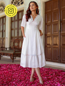 Gulaal - White Satin Sequin Meadows Dress