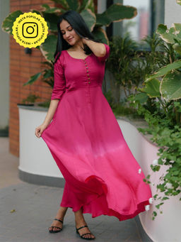 Gulaal - Sunset Bougainvillea Fit & Flare Dress