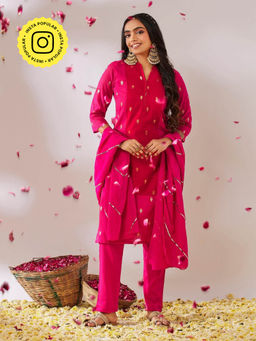 Gulaal - Kedar Banarasi Pink Kurta with Pant and Dupatta (Set of 3)