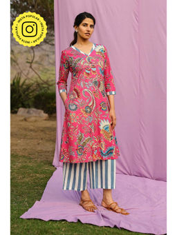 Gulaal - Pink Gulabi A -Line Kurta With Pant