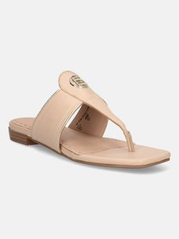 BAGATT - Mala Beige Leather Womens Thongs Flat Sandals