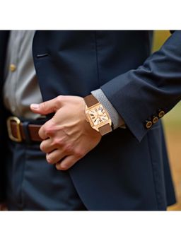 Sansi Mayo - Rose Gold Silicone Strap Men Watch (Sm-M-187-Br-Rg-Rg)