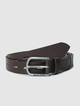 Jack & Jones - Brown Leather Cut Out Detail Belt