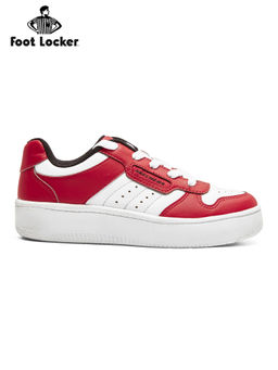 SKECHERS - Boys SPORT COURT 92 Red & White Casual Lace Up Sneakers