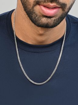 TOUCH925 - Pure 925 Silver Italian Curb Chain for Men