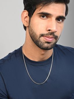 TOUCH925 - Pure 925 Silver Textured Box Link Chain for Men