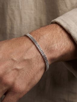 TOUCH925 - Pure 925 Silver Classic Mesh Bracelet for Men