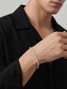 TOUCH925 - Pure 925 Silver Classic Rope Bracelet for Men